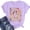 Purple, variant on Womens Graphic T Shirts Crewneck Flower Print Tops Short Sleeve Casual Summer Breathable Tee Beige L