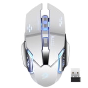Uiosmuph Wireless Mouse Rechargeable Silent LED Computer Gaming Mouse with USB Receiver