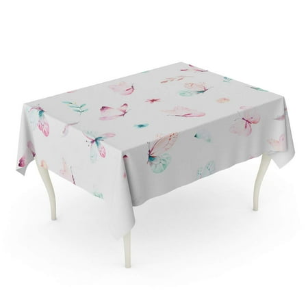 KDAGR Cute Watercolor Unicorn Flowers Nursery Magical Patterns Princess Rainbow Tablecloth Table Desk Cover Home Party Decor 60x120 inch