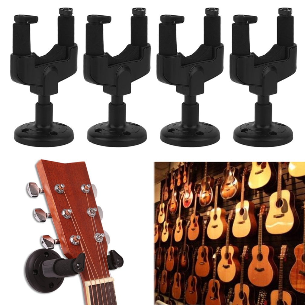 4pcs Set Guitar Wall Mount Hanger Instrument Stand Rack Bracket Display Bass Accessories