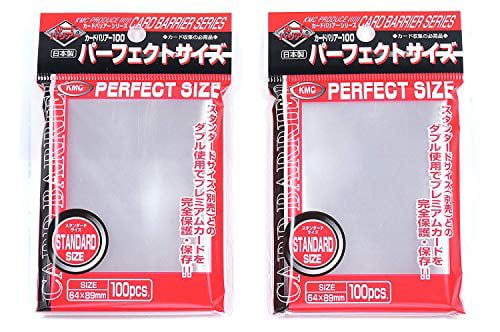100 KMC SIDE IN CLEAR PERFECT FIT Standard Size Card Barrier Double Sleeves MTG 