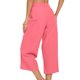 thumbnail image 5 of Pantalones de Pierna Ancha de Cintura Alta para las Mujeres de Verano Pantalones Casuales de Color Sólido, Longitud Larga con Bolsillos Laterales, 5 of 7