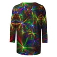 thumbnail image 4 of Xuyuer Carnival 2025 Womens 3/4 Sleeve Tops Mardi Gras and Costumes Fashion Round Neck Printed Blouse, 4 of 6