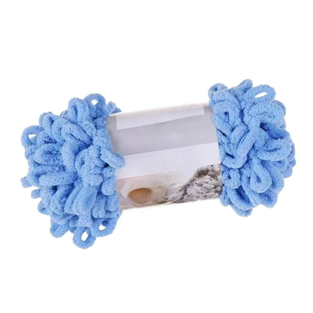 Hilo de lana grueso, hilo voluminoso, decoración del hogar, suave, relleno de tela de crochet, bricolaje, tejido azul claro