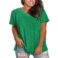 thumbnail image 2 of Yubnlvae Plus Size Loose T-Shirts for Women - 2025 Summer Round Neck Casual Tops (Breathable Cotton, S-5XL) Green XXL, 2 of 5