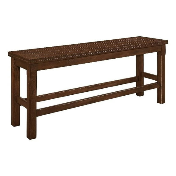 Lsy Counter Height Dining Bench- 64 Inch Dark Brown Wood Frame