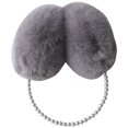 thumbnail image 3 of Winter Earmuff Soft Plush Solid Color Faux Pearl Fluffy Ear Muff Ear Warmer, 3 of 4