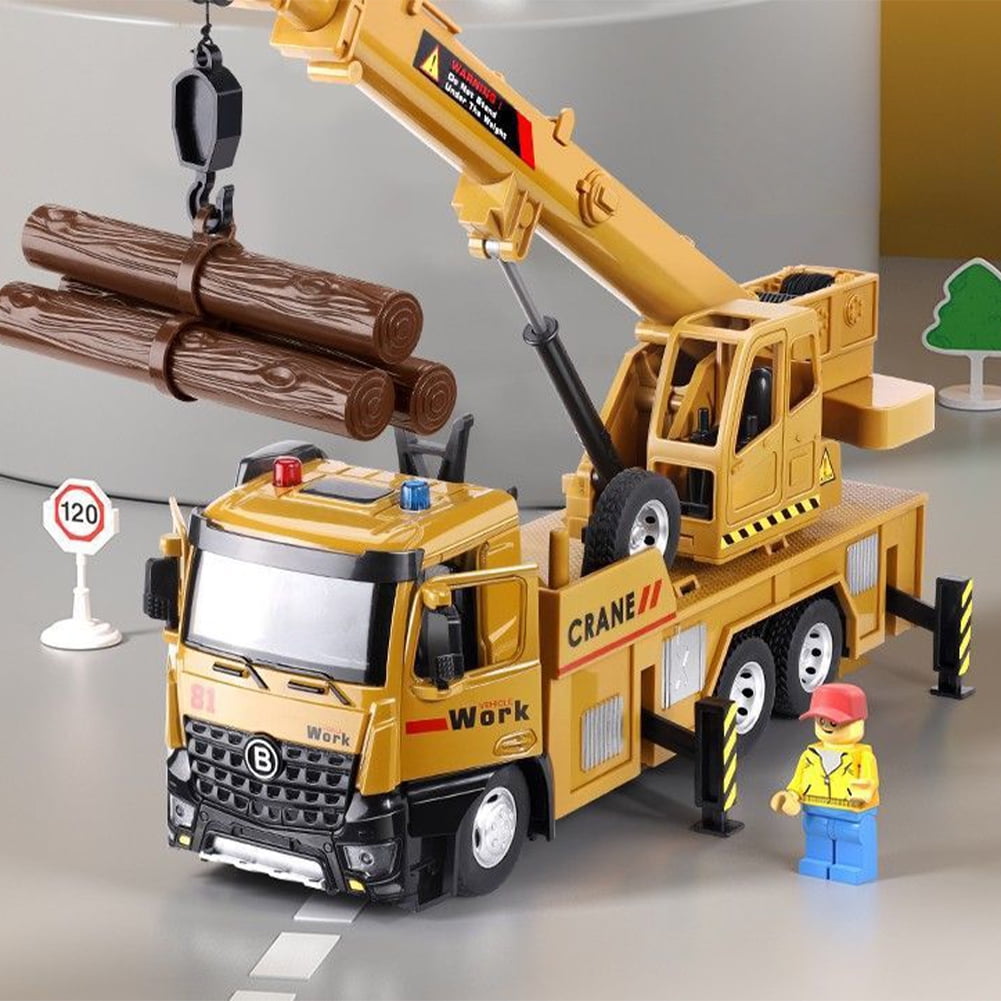 Godderr Kids Toddler Alloy Cranes Car Toys with Sound Light Engineering Vehicle Toys over 3 Years Old Boys Construction Car Toys Gift
