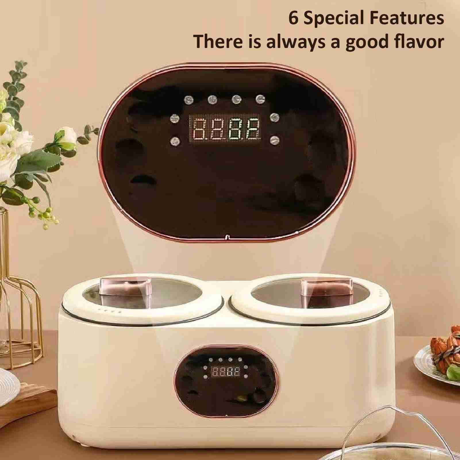 Nieyigj 2.0L Double Liner Rice Cooker, White - Multifunctional Electric Hot Pot with Intelligent Insulation for Home Use, 14.5 in / 37 cm