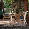 thumbnail image 4 of Honeycomb Outdoor Textured Solid Indigo Blue Rounded Seat Pad (2-Pack), 4 of 6