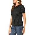 thumbnail image 4 of NOMADIC NOOK Women's 2 Packs Contrast Peter Pan Collar Polka Dots Short Sleeve Tops, 4 of 6