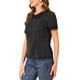 thumbnail image 4 of INSPIRAR CHIC Blusas de Manga Corta con Cuello Peter Pan en Contraste y Lunares S Negro, 4 of 7