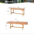 thumbnail image 3 of SUMMIT LIVING Acacia Wood Expandable Outdoor Dining Table, Patio Oil Finished Natural Wood Table with Umbrella Hole, Suitable for 6-8 Person, 3 of 8