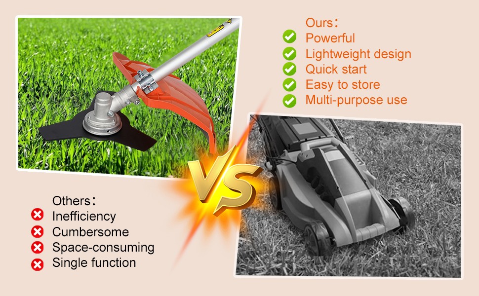 Floseru 52CC Gas Weed Wacker, 2-Cycle 2 in 1 Gas Weed Wacker, Upgraded Weed Eater Gas Powe, 2.2KW/8500rpm Strong Power Brush Cutter, Weed Eater for Grass and Bush