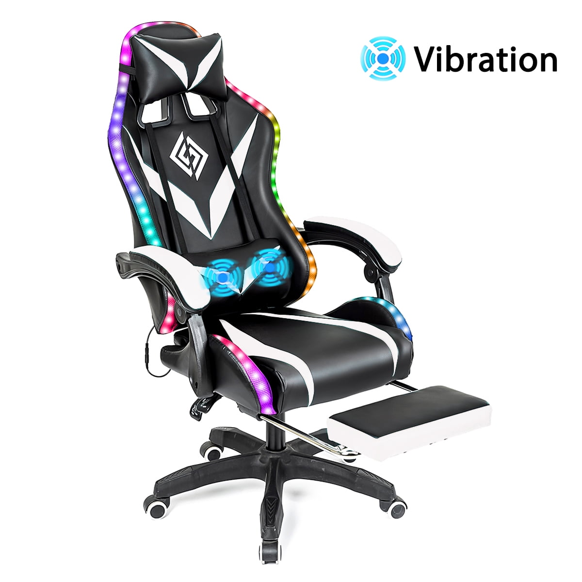 Geepro Ergonomic Gaming Chair with RGB LED Lights and Adjustable