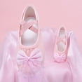 thumbnail image 6 of Abomasnow Girls Polka Dot Tulle Bow Crisscross Elastic Strap Split Sole Ballet Dance Shoes Casual Lightweight Yoga Shoes, 6 of 9