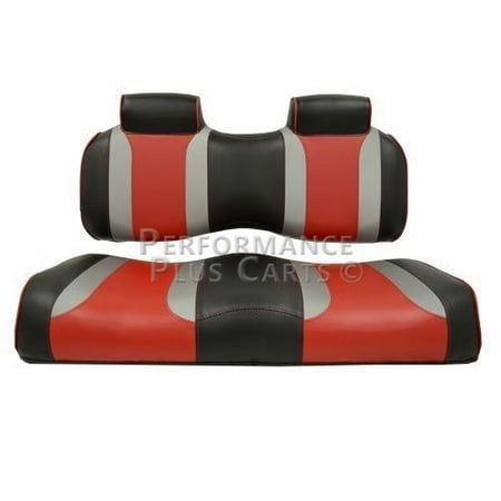 Red Golf Cart - Yamaha Drive Tsunami Golf Cart Front Seat Cushion Set Shockjet Red