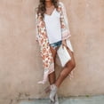 thumbnail image 2 of Clearance asdoklhq Clearance Coats Under $10.00 Plus Size,Womens Flowy Kimono Cardigan Open Front Dress Printed Chiffon Blouse Loose Tops, 2 of 9