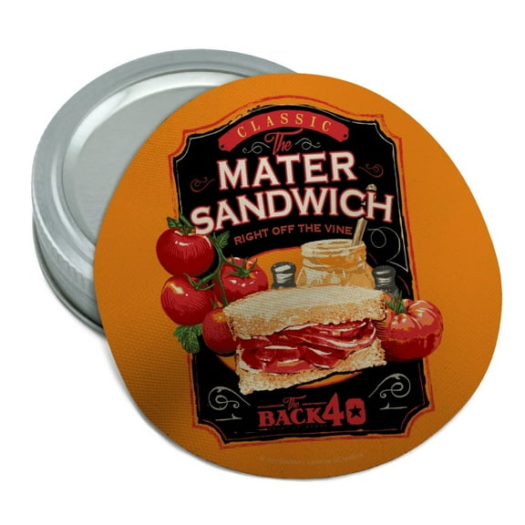 Back 40 Classic Tomato Mater Sandwich Right Off the Vine Farm Farming Round Rubber Non-Slip Jar Gripper Lid Opener
