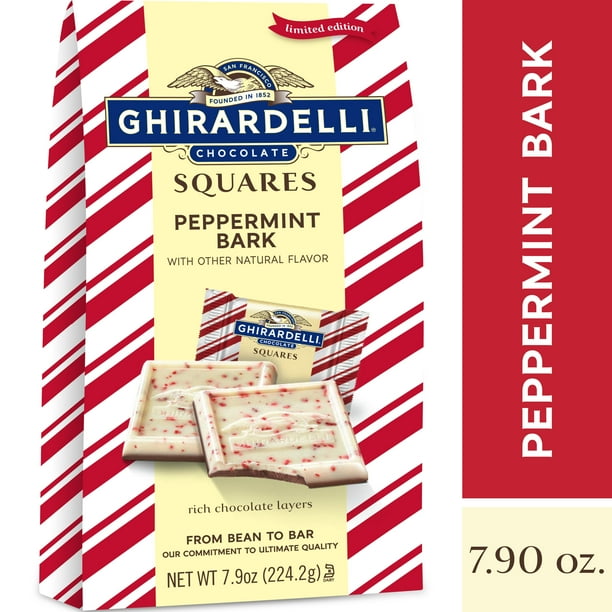 Ghirardelli Peppermint Bark Milk and White Chocolate Squares 7.90 oz