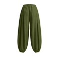 thumbnail image 7 of Lumtrix Cotton Linen Harem Pants Women Balloon Trouser Wide Leg Baggy Pants | Drawstring Elastic Waist Lantern Pants With Pockets Green XL, 7 of 7