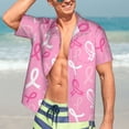 thumbnail image 7 of Pofeuu Breast Cancer Awareness (3) Print Hawaiian Shirt for Men Sleeves Casual Button Down Summer Beach Dress Shirts T-Shirts,3X-Large, 7 of 7