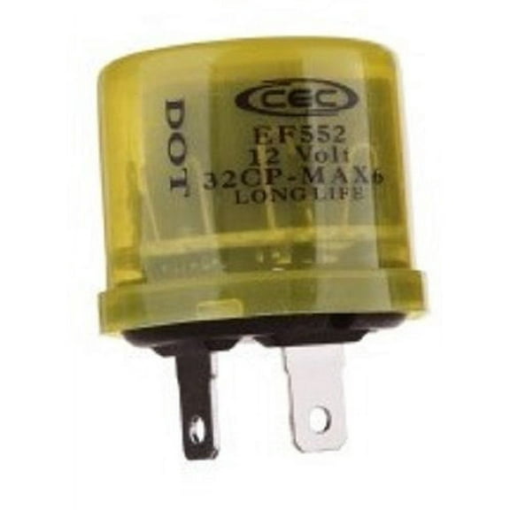 CEC Industries EF552 Electronic Turn Signal Flasher Relay, 2 Prongs, 12 Volts