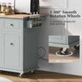 thumbnail image 6 of DEALTOPS Kitchen Island with Drop Leaf, 53.9" Rolling Kitchen Cart on Wheels with Storage Rack and Pull Out Cabinet Organizer-Grey, 6 of 11