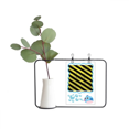 thumbnail image 1 of Logo negro y amarillo tiras no pisar Jarrones colgantes de vidrio transparente Decoración Botella, 1 of 4