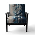 thumbnail image 4 of Designart "Cool Blue Daisy II" Blue Floral & Botanical Upholstered Accent Chair - Traditional Arm Chair For Living Room, 4 of 5