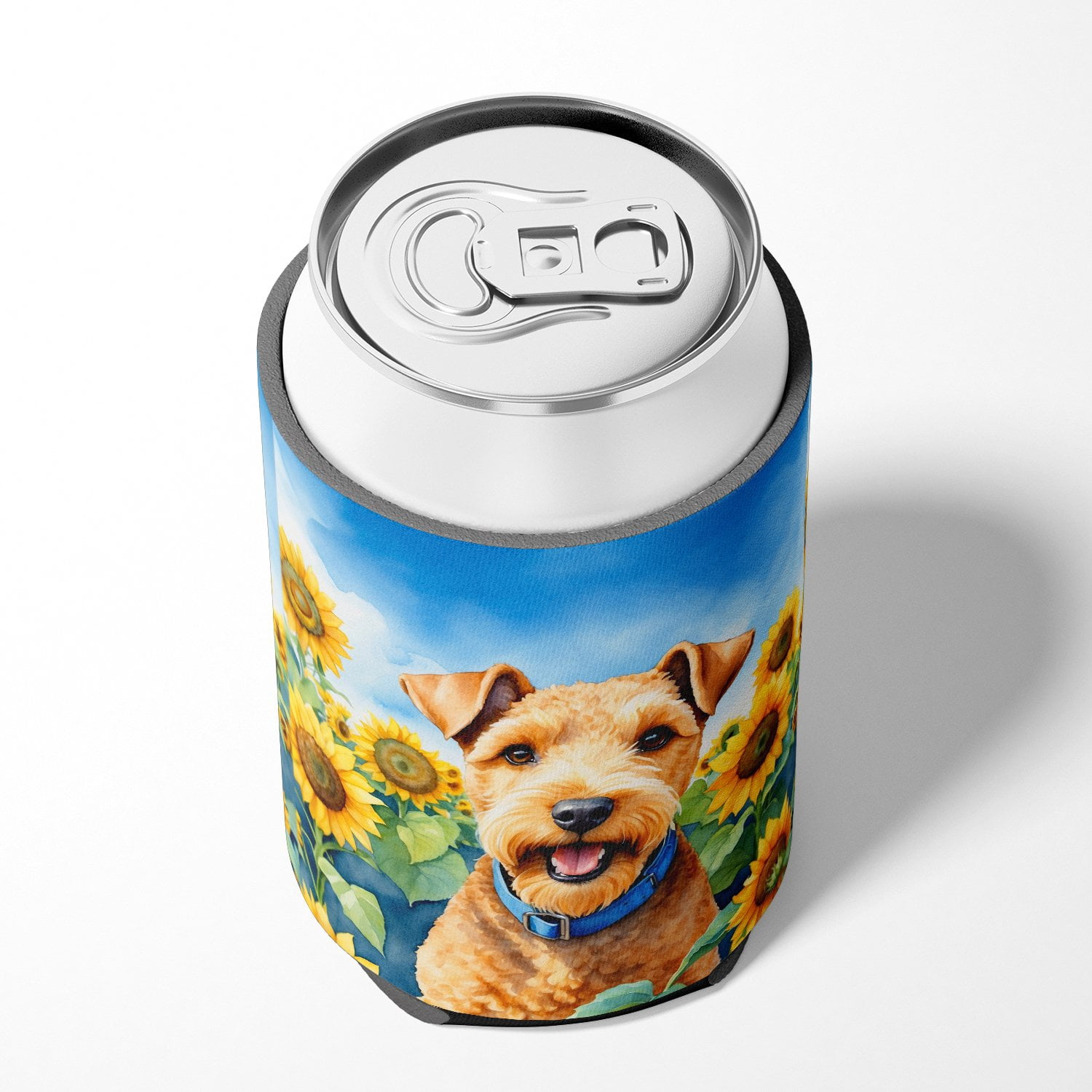 Lakeland Terrier in Sunflowers Can or Bottle Hugger 3 in x 5 in