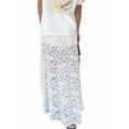 thumbnail image 2 of Women'S Elastic High Waisted Flowy A-Line Maxi Lace Skirt Summer Casual Long Skirts White S, 2 of 9