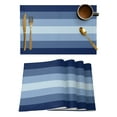 thumbnail image 2 of Navy Gradient Stripe Table Runner Kitchen Xmas Decoration Tablecloth Home Party Table Cover 4/6PCS Placemats, 2 of 6
