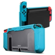 Insten Dockable Case For Nintendo Switch Console and Joy-Con Controller, TPU Protective Cover with Ergonomic Hand Grip, Blue