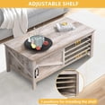 thumbnail image 4 of DWVO Rectangular Wooden Coffee Table with Adjustable Storage Shelf, Rustic Gray, 4 of 7