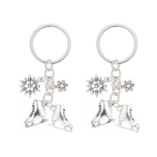 2pcs Key Chain Pendants Ice Skates Shape Bag Hanging Pendants Delicate Decors