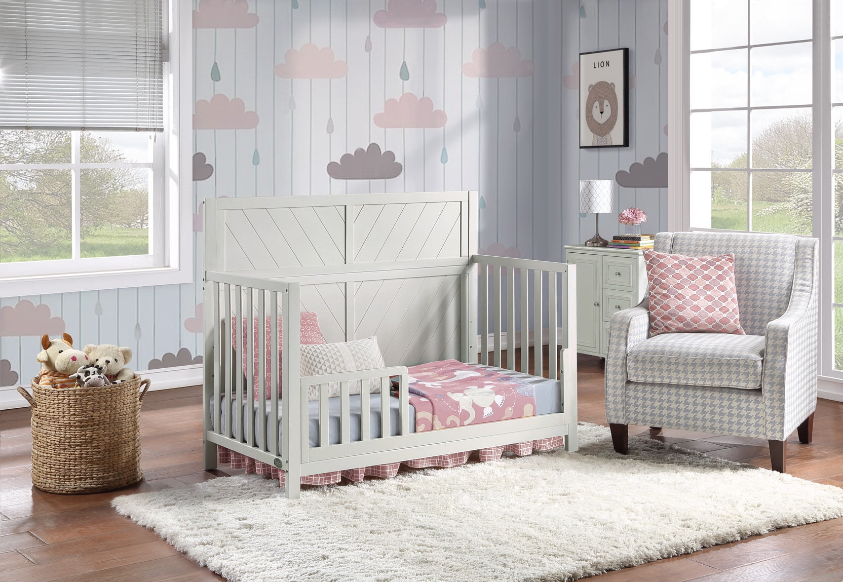 Ti Amo Shiloh 4-in-1 Convertible Baby Crib, Misty Grey