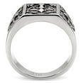 thumbnail image 4 of Luxe Jewelry Designs Men's Stainless Steel Cross Shaped Tapered Ring - Size 8 (Pack of 2), 4 of 4