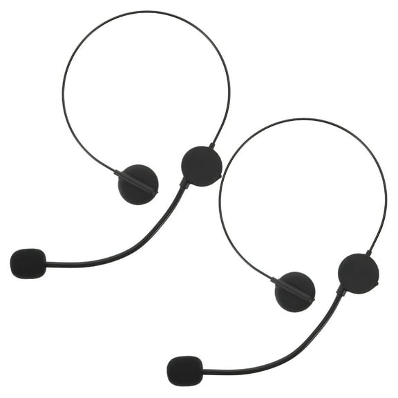 GJX Fake Headphones Microphone Star Microphone Prop Black 2Pack Back to School Fake Microphone Headset