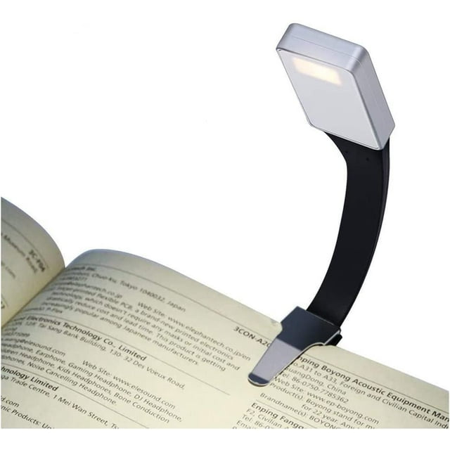 Luces de lectura LED, luz de lectura recargable por USB, luz nocturna para ojos, lámpara de clip de 3 modos de brillo en el libro, flexible de 360°, en iluminación de cama (plata) JM MX-0134997FYD