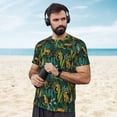 thumbnail image 4 of Wukai Jungle Leopard Yellow Print Men's Short-Sleeved Mesh T-Shirt,Quick-Dry Short Sleeve Workout T-Shirt-X-Small, 4 of 8
