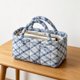 thumbnail image 5 of Quilted Checkered Fabric Storage Basket With Bow Featuring A Handle Suitable For Storing Cosmetics Snacks And Miscellaneous Items, 5 of 9