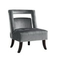 thumbnail image 5 of Inspired Home Dante Modern Velvet Seat Accent Chair Open Back Tufted Armless, Grey, 5 of 8