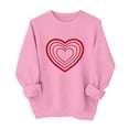 thumbnail image 2 of Valentines Sweatshirts for Women Love Heart Graphic Pullover Crewneck Long Sleeve Tops Valentine's Day Sweatshirt, Valentines Day Gifts for Her, Pink, L, 2 of 4
