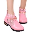 thumbnail image 3 of XIYON Kids Boots Girls Mesh Lace Shoes Fashion Mesh Lace Boots Non Breathable 9-9.5 Years, 3 of 8
