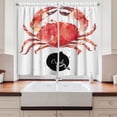 thumbnail image 2 of Ambesonne Animal Kitchen Curtains, Ink Splatter King Crab, 55"x39", Dark Coral Vermilion, 2 of 3