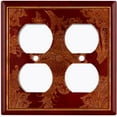 thumbnail image 3 of Metal Light Switch Plate Cover Elegant Burgundy Floral Damask Frame FRA038, 3 of 13