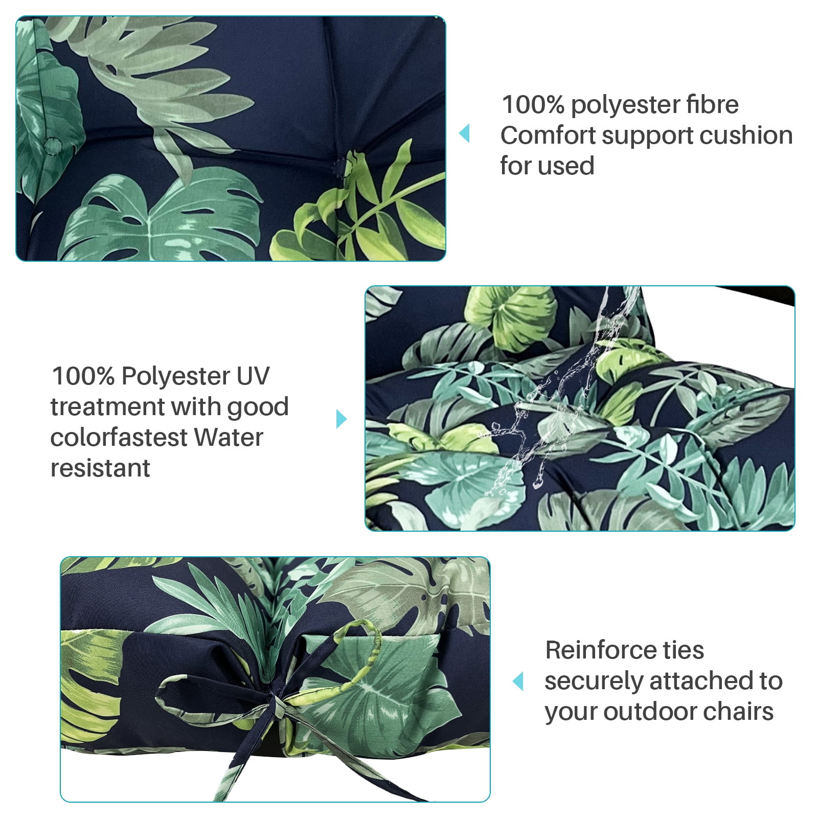 CJC Outdoor Chair Cushions Waterproof Tufted Wicker Chair Cushion for Patio Furniture Indoor Rocking Chair Pad, Color A