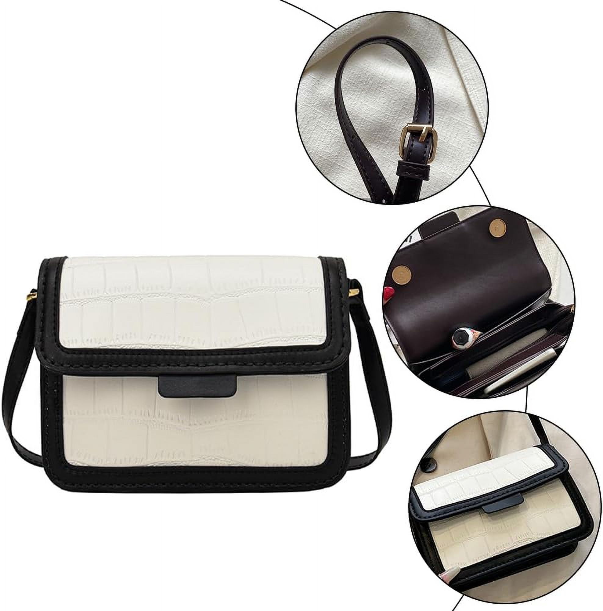 DIY Shoulder Bag Making Kit PU Leather Handbag Sewing Kit Women Crossbody Purse Making All Materials Needlepoint Kit Fashion Handicraft Bag Making Birthday Gift 7.8x5.5x2.3 Inch Black DIY