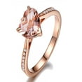 thumbnail image 1 of 1.50 Carat Heart shape Morganite and Diamond in 14k Rose Gold affordable morganite and diamond engagement ring, 1 of 2